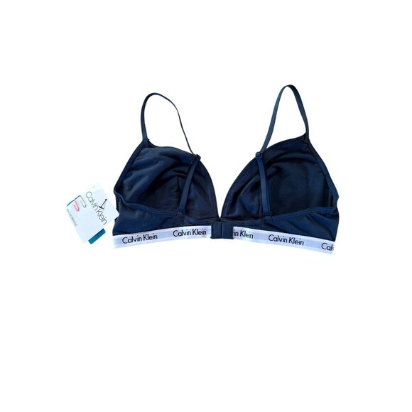 Calvin Klein Bra Womens Large Unlined Triangle Navy Blue - Picture 2 of 3